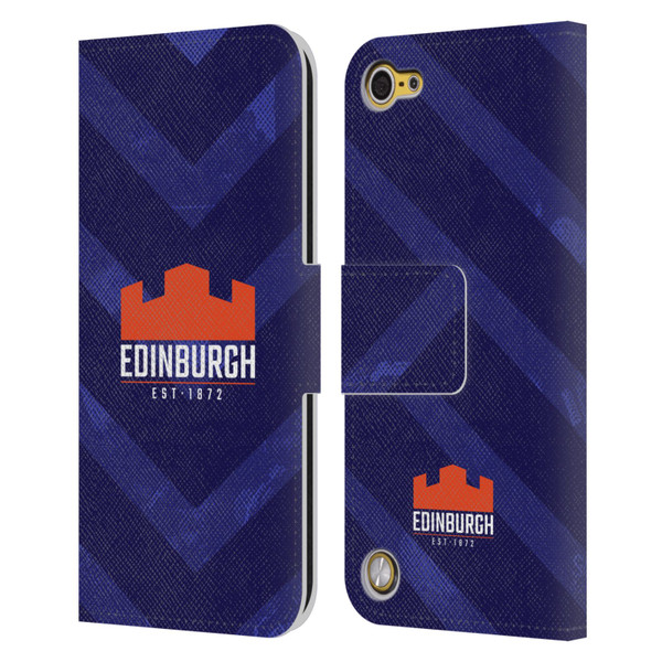 Edinburgh Rugby Graphic Art Blue Pattern Leather Book Wallet Case Cover For Apple iPod Touch 5G 5th Gen