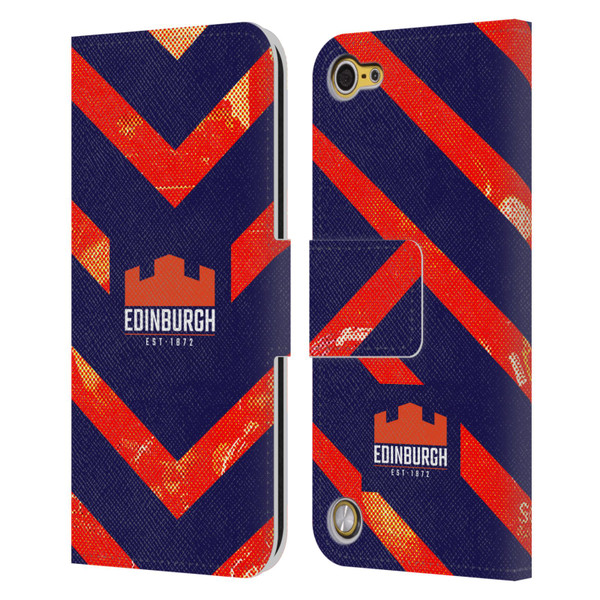 Edinburgh Rugby Graphic Art Orange Pattern Leather Book Wallet Case Cover For Apple iPod Touch 5G 5th Gen