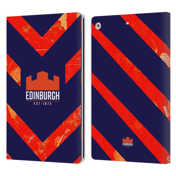 Edinburgh Rugby Graphic Art Orange Pattern Leather Book Wallet Case Cover For Apple iPad 10.2 2019/2020/2021