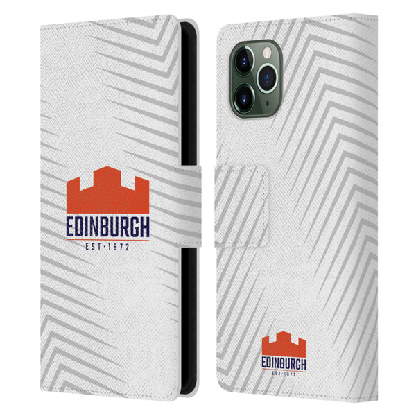 Edinburgh Rugby Graphic Art White Logo Leather Book Wallet Case Cover For Apple iPhone 11 Pro