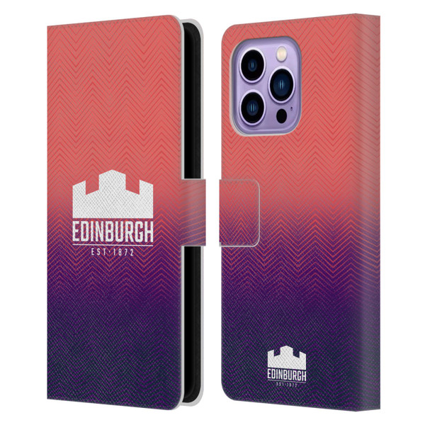 Edinburgh Rugby Graphic Art Training Leather Book Wallet Case Cover For Apple iPhone 14 Pro Max