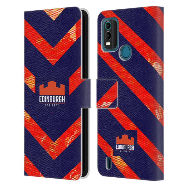 Edinburgh Rugby Graphic Art Orange Pattern Leather Book Wallet Case Cover For Nokia G11 Plus