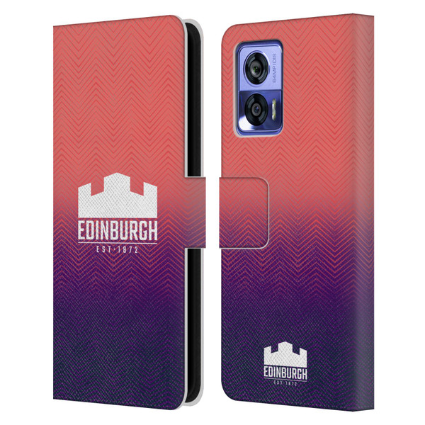 Edinburgh Rugby Graphic Art Training Leather Book Wallet Case Cover For Motorola Edge 30 Neo 5G