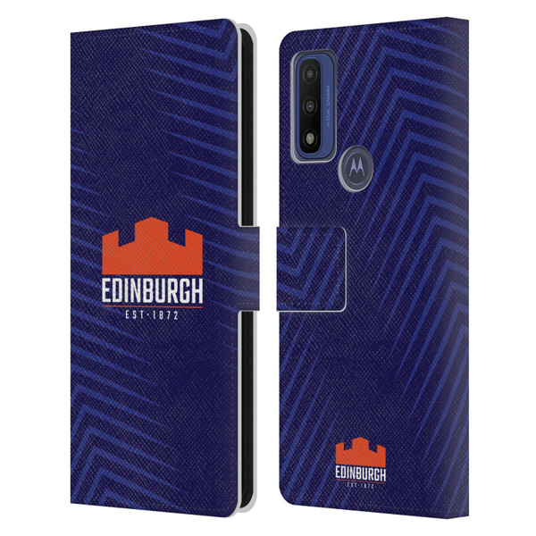 Edinburgh Rugby Graphic Art Blue Logo Leather Book Wallet Case Cover For Motorola G Pure
