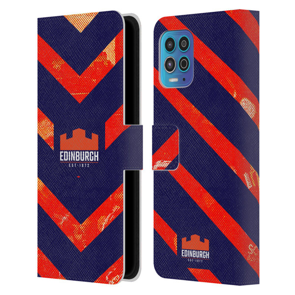 Edinburgh Rugby Graphic Art Orange Pattern Leather Book Wallet Case Cover For Motorola Moto G100