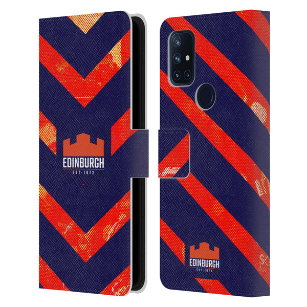 Edinburgh Rugby Graphic Art Orange Pattern Leather Book Wallet Case Cover For OnePlus Nord N10 5G