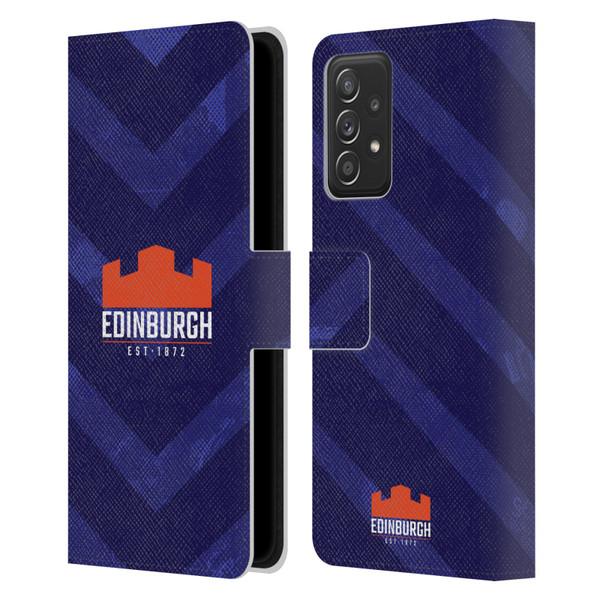 Edinburgh Rugby Graphic Art Blue Pattern Leather Book Wallet Case Cover For Samsung Galaxy A52 / A52s / 5G (2021)