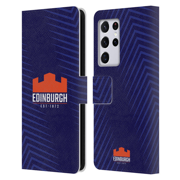 Edinburgh Rugby Graphic Art Blue Logo Leather Book Wallet Case Cover For Samsung Galaxy S21 Ultra 5G