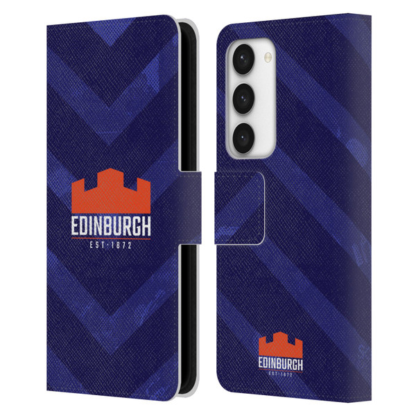 Edinburgh Rugby Graphic Art Blue Pattern Leather Book Wallet Case Cover For Samsung Galaxy S23 5G