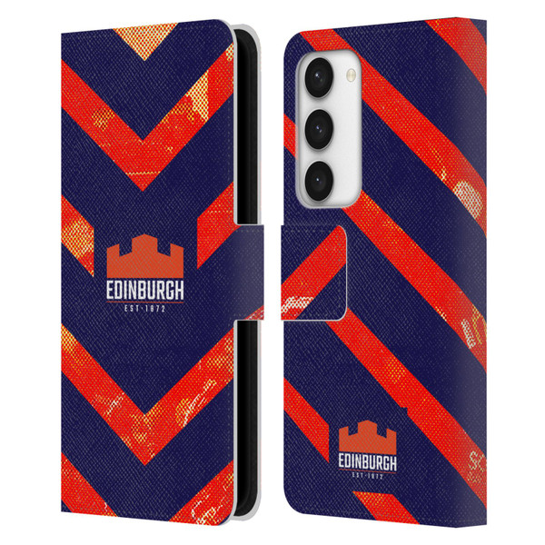 Edinburgh Rugby Graphic Art Orange Pattern Leather Book Wallet Case Cover For Samsung Galaxy S23 5G