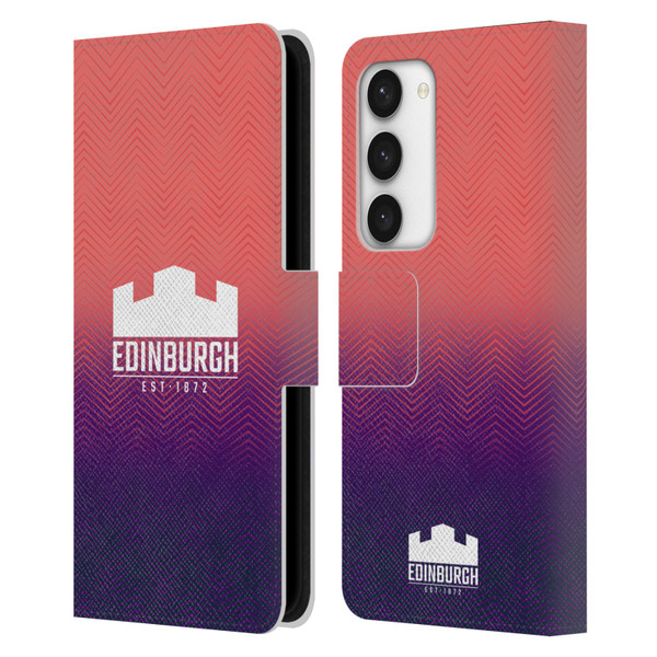 Edinburgh Rugby Graphic Art Training Leather Book Wallet Case Cover For Samsung Galaxy S23 5G