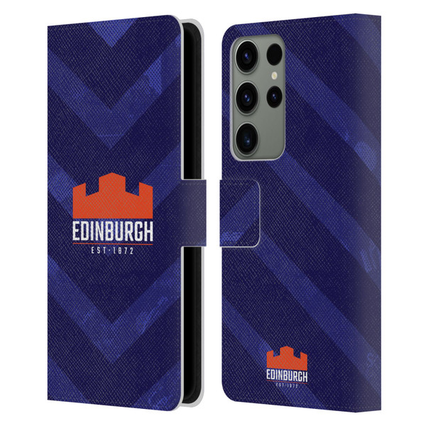 Edinburgh Rugby Graphic Art Blue Pattern Leather Book Wallet Case Cover For Samsung Galaxy S23 Ultra 5G