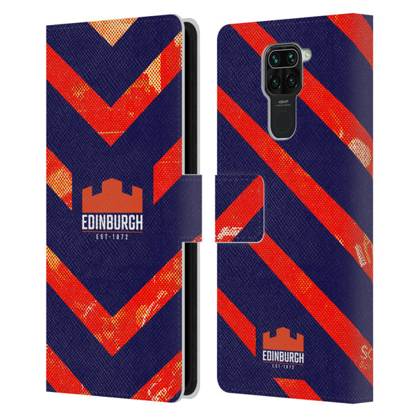 Edinburgh Rugby Graphic Art Orange Pattern Leather Book Wallet Case Cover For Xiaomi Redmi Note 9 / Redmi 10X 4G