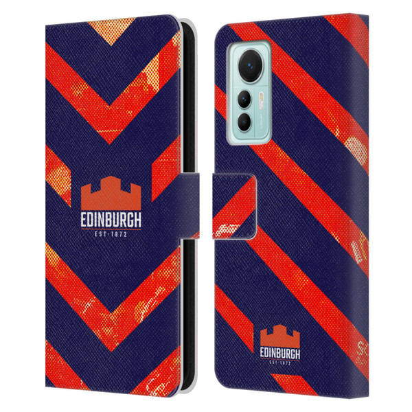 Edinburgh Rugby Graphic Art Orange Pattern Leather Book Wallet Case Cover For Xiaomi 12 Lite