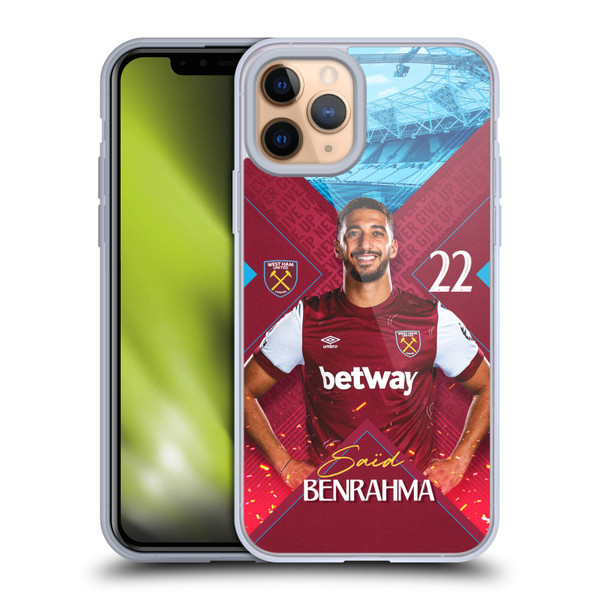 West Ham United FC 2023/24 First Team Saïd Benrahma Soft Gel Case for Apple iPhone 11 Pro