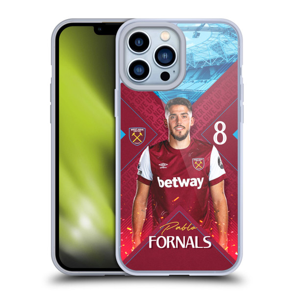 West Ham United FC 2023/24 First Team Pablo Fornals Soft Gel Case for Apple iPhone 13 Pro Max