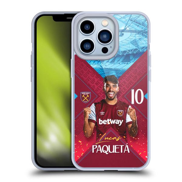 West Ham United FC 2023/24 First Team Lucas Paquetá Soft Gel Case for Apple iPhone 13 Pro