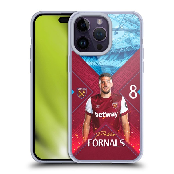 West Ham United FC 2023/24 First Team Pablo Fornals Soft Gel Case for Apple iPhone 14 Pro Max