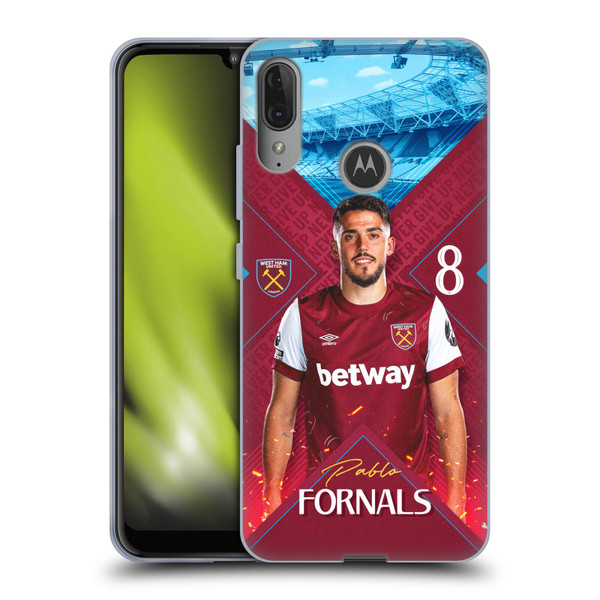 West Ham United FC 2023/24 First Team Pablo Fornals Soft Gel Case for Motorola Moto E6 Plus