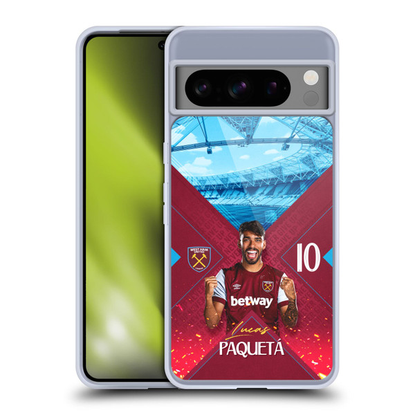 West Ham United FC 2023/24 First Team Lucas Paquetá Soft Gel Case for Google Pixel 8 Pro
