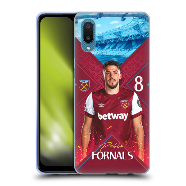 West Ham United FC 2023/24 First Team Pablo Fornals Soft Gel Case for Samsung Galaxy A02/M02 (2021)