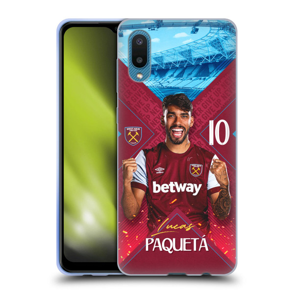 West Ham United FC 2023/24 First Team Lucas Paquetá Soft Gel Case for Samsung Galaxy A02/M02 (2021)