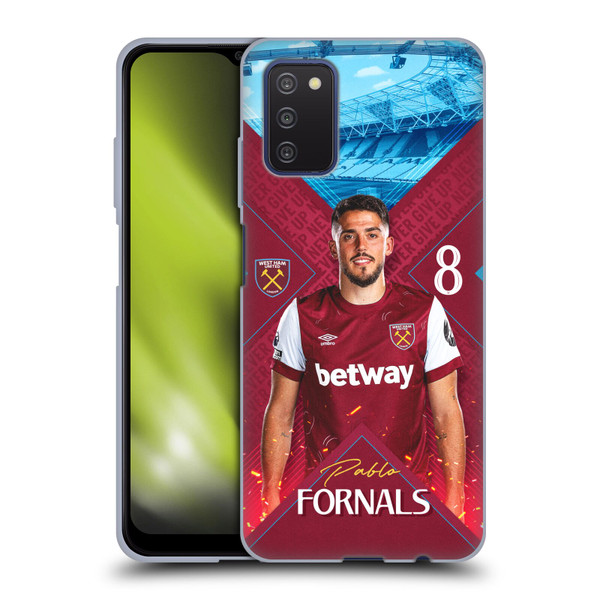 West Ham United FC 2023/24 First Team Pablo Fornals Soft Gel Case for Samsung Galaxy A03s (2021)