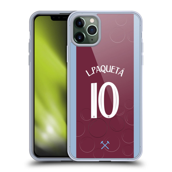 West Ham United FC 2023/24 Players Home Kit Lucas Paquetá Soft Gel Case for Apple iPhone 11 Pro Max