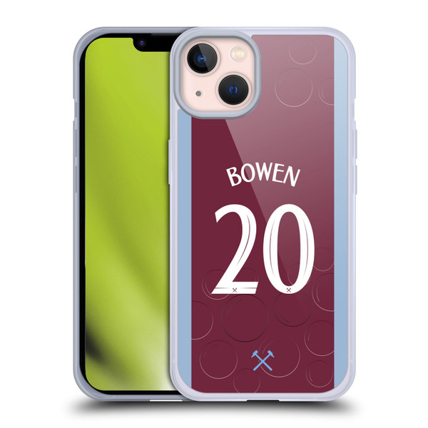 West Ham United FC 2023/24 Players Home Kit Jarrod Bowen Soft Gel Case for Apple iPhone 13