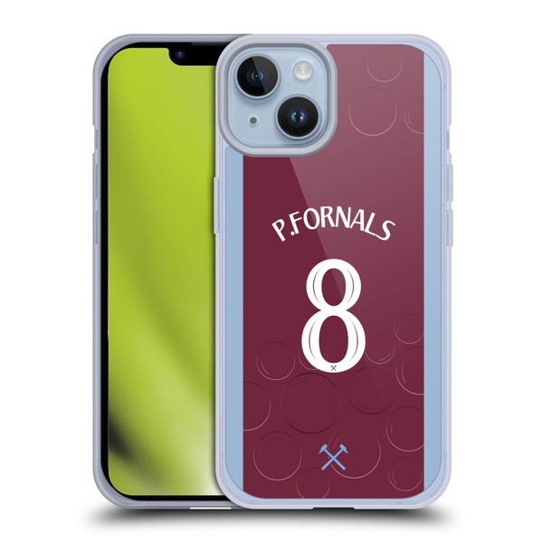 West Ham United FC 2023/24 Players Home Kit Pablo Fornals Soft Gel Case for Apple iPhone 14