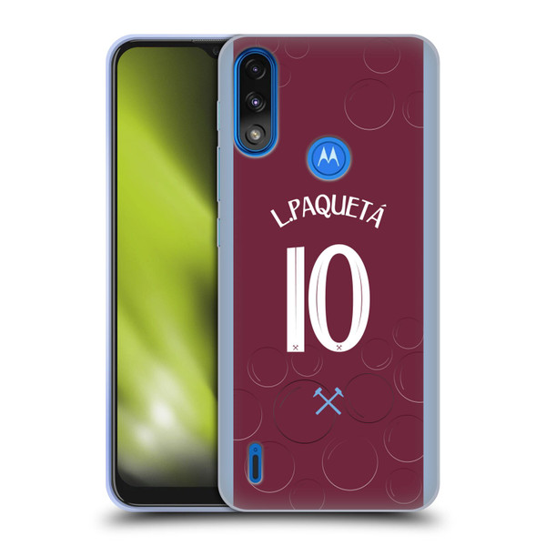 West Ham United FC 2023/24 Players Home Kit Lucas Paquetá Soft Gel Case for Motorola Moto E7 Power / Moto E7i Power