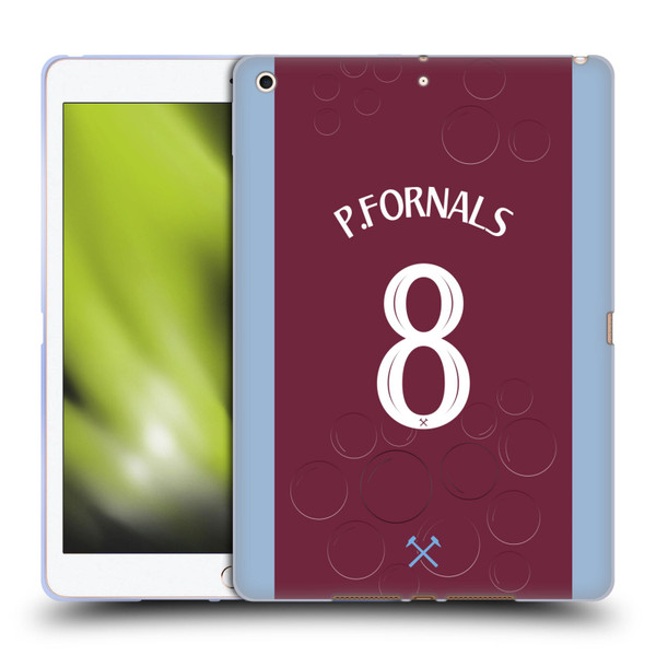 West Ham United FC 2023/24 Players Home Kit Pablo Fornals Soft Gel Case for Apple iPad 10.2 2019/2020/2021