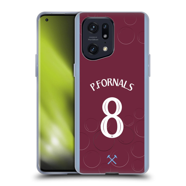 West Ham United FC 2023/24 Players Home Kit Pablo Fornals Soft Gel Case for OPPO Find X5 Pro