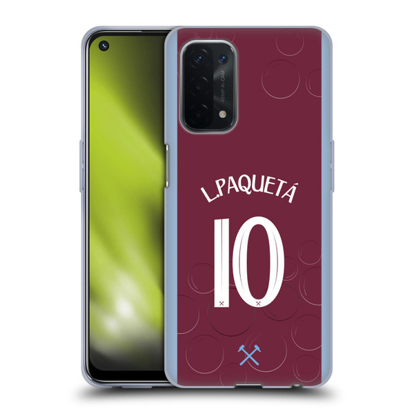 West Ham United FC 2023/24 Players Home Kit Lucas Paquetá Soft Gel Case for OPPO A54 5G