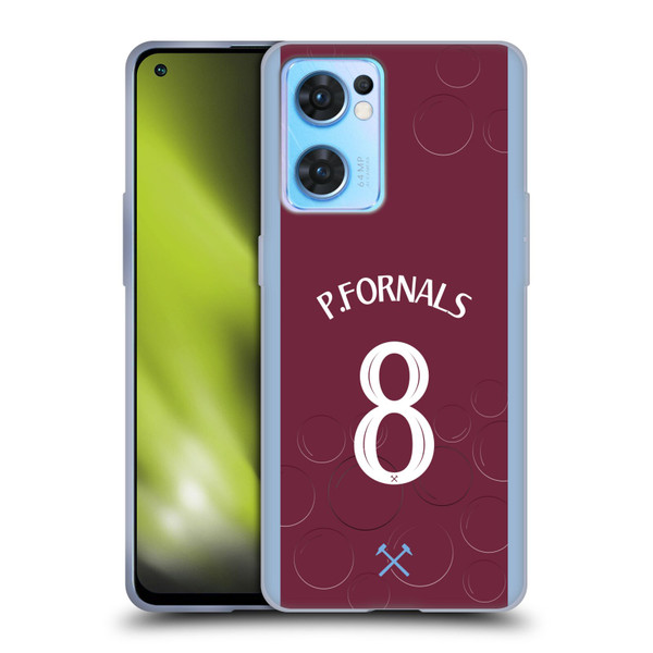West Ham United FC 2023/24 Players Home Kit Pablo Fornals Soft Gel Case for OPPO Reno7 5G / Find X5 Lite