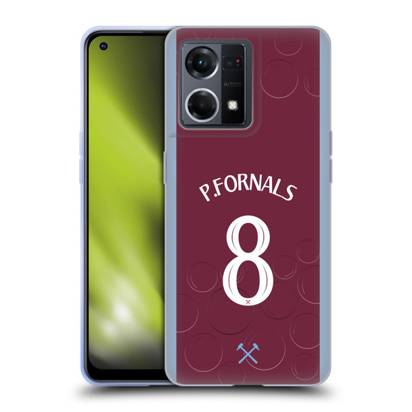 West Ham United FC 2023/24 Players Home Kit Pablo Fornals Soft Gel Case for OPPO Reno8 4G