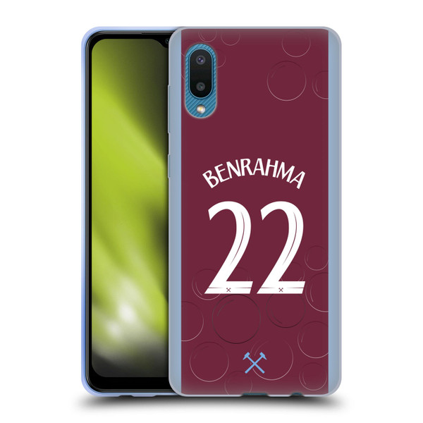 West Ham United FC 2023/24 Players Home Kit Saïd Benrahma Soft Gel Case for Samsung Galaxy A02/M02 (2021)