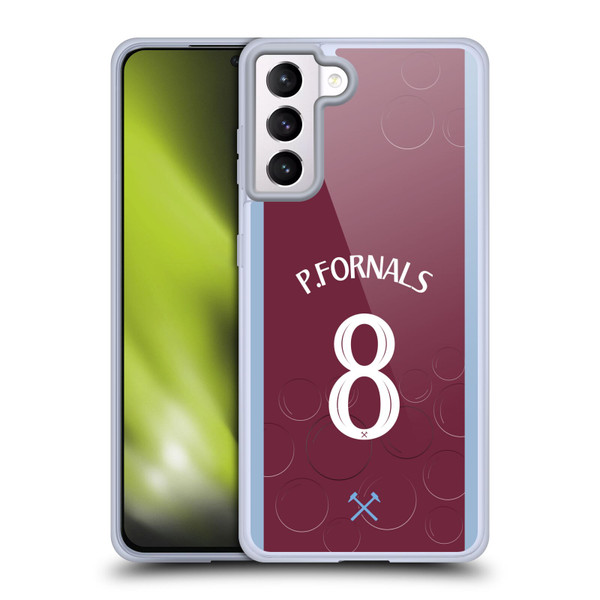 West Ham United FC 2023/24 Players Home Kit Pablo Fornals Soft Gel Case for Samsung Galaxy S21+ 5G