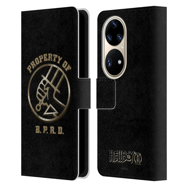 Hellboy II Graphics Property of BPRD Leather Book Wallet Case Cover For Huawei P50 Pro