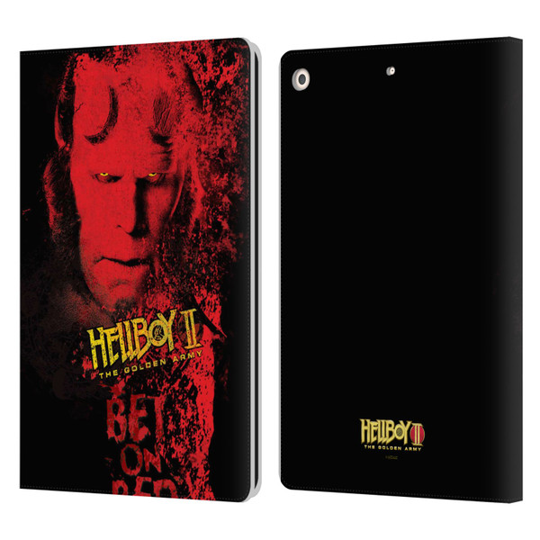 Hellboy II Graphics Bet On Red Leather Book Wallet Case Cover For Apple iPad 10.2 2019/2020/2021