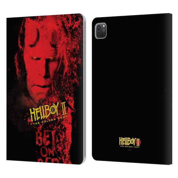 Hellboy II Graphics Bet On Red Leather Book Wallet Case Cover For Apple iPad Pro 11 2020 / 2021 / 2022