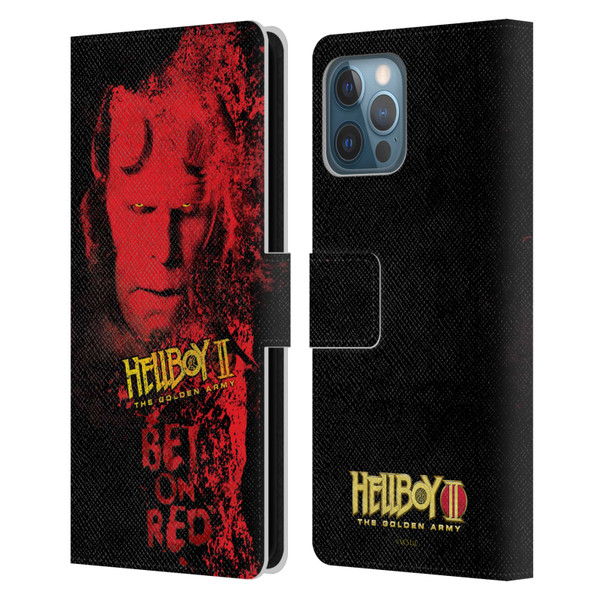 Hellboy II Graphics Bet On Red Leather Book Wallet Case Cover For Apple iPhone 12 Pro Max