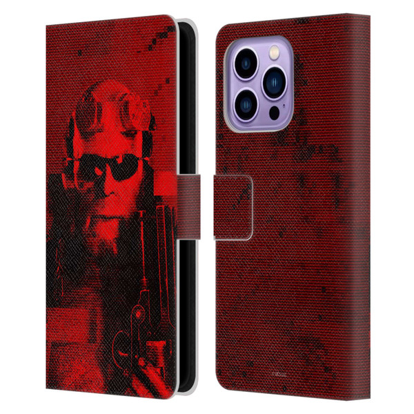 Hellboy II Graphics Portrait Sunglasses Leather Book Wallet Case Cover For Apple iPhone 14 Pro Max
