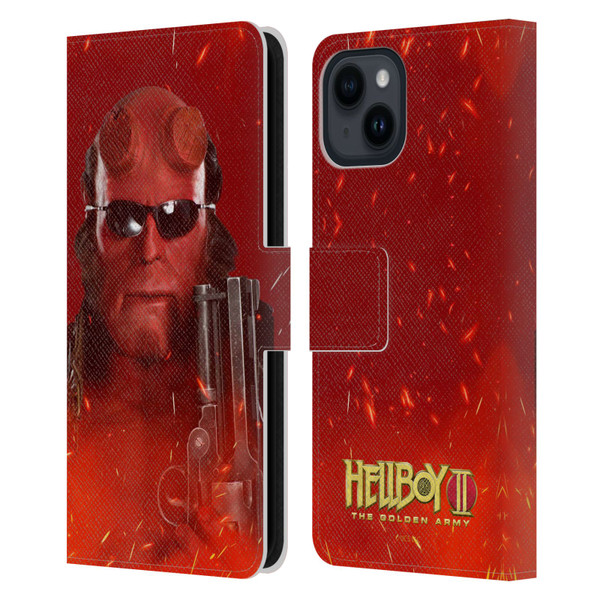 Hellboy II Graphics Right Hand of Doom Leather Book Wallet Case Cover For Apple iPhone 15