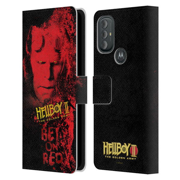 Hellboy II Graphics Bet On Red Leather Book Wallet Case Cover For Motorola Moto G10 / Moto G20 / Moto G30