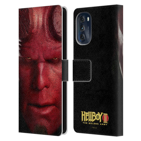 Hellboy II Graphics Face Portrait Leather Book Wallet Case Cover For Motorola Moto G (2022)