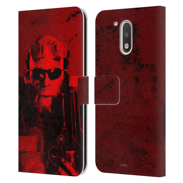 Hellboy II Graphics Portrait Sunglasses Leather Book Wallet Case Cover For Motorola Moto G41