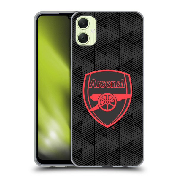 Arsenal FC Crest and Gunners Logo Black Soft Gel Case for Samsung Galaxy A05