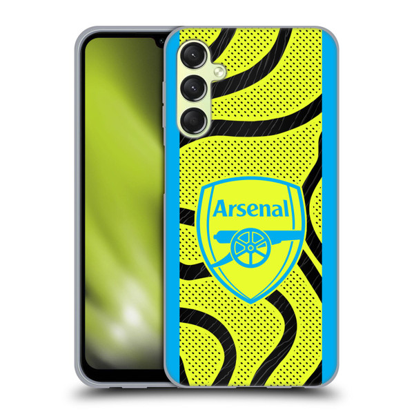 Arsenal FC 2023/24 Crest Kit Away Soft Gel Case for Samsung Galaxy A24 4G / Galaxy M34 5G