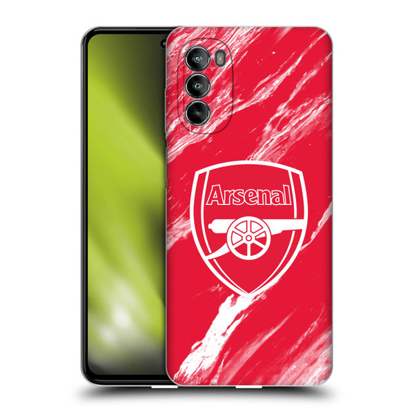 Arsenal FC Crest Patterns Red Marble Soft Gel Case for Motorola Moto G82 5G